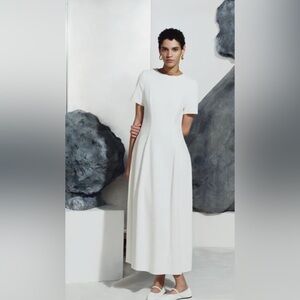 LouLou Studio Albane Terry Textured Fabric MIDI A-Line Dress